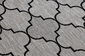 Covor sisal Floorlux 20607 marocani trellis argintiu si negru