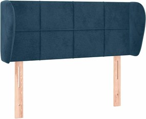 vidaXL Tăblie pat cu aripioare albastru închis 103x23x78/88 cm catifea