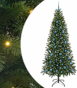 vidaXL Brad de Crăciun artificial cu 300 LED Verde 240 cm PE și PVC