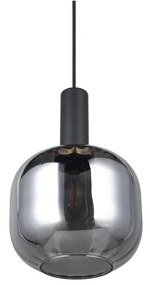 Lustră neagră cu abajur din sticlă ø 20 cm Diva – Trio