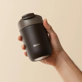 Ceasca termica Outin Travel Tumbler, 350 ml, Mentine cald 6 ore, Rece 12 ore, Otel inoxidabil 316L, Pereti dubli, Izolatie sub vid, Maro teracota