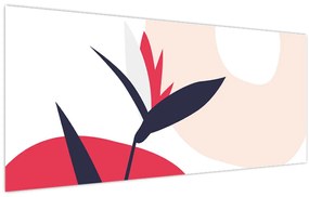 Tablou - Abstracție florală roz N⁰1 (120x50 cm)