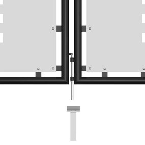 Poarta de gradina, negru, 400 x 125 cm, otel 400 x 125 cm