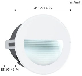 Corp de iluminat LED de exterior încastrat ARACENA LED/2,5W/230V IP65 alb Eglo 99577