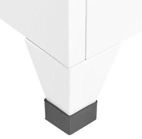 Fiset, alb, 38x45x180 cm, otel Alb, Cu 3 dulapioare, 1