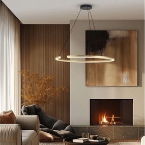 Lustra circulara aluminiu auriu GREAMY D-85cm