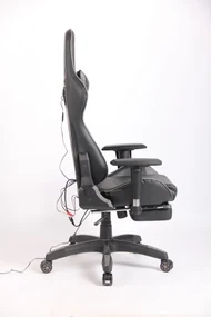 Scaun gaming, cu Masaj si Incalzire, telecomanda Wireless, functie recliner, SIG 5999, Negru/Gri
