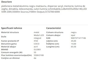 Plafoniera LED moderna cu telecomanda COCO 55W