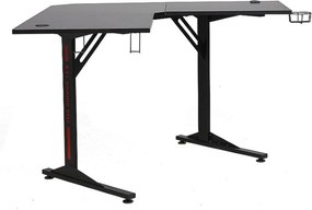 Masa birou B-219, negru, PAL/metal, 120x120x76 cm