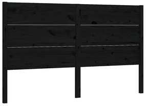 818744 vidaXL Tăblie de pat, negru, 206x4x100 cm, lemn masiv de pin