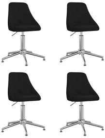 3084786 vidaXL Scaune de bucătărie pivotante, 4 buc., negru, material textil