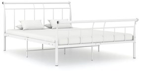 325040 vidaXL Cadru de pat, alb, 140x200 cm, metal