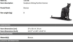 Statueta decorativa din bronz Panther