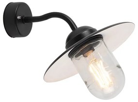 Lampă de perete exterioară inteligentă neagră IP44 cu WiFi A60 - Munich