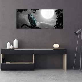 Tablou - Bufniță de noapte, albastru (120x50 cm)