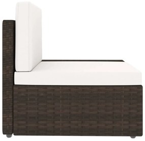 Canapea de colt modulara cu cotiera stanga, maro, poliratan 1, Maro, Canapea de colt (cotiera stanga)