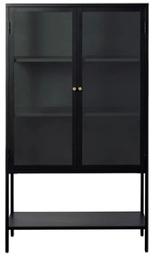 Vitrină neagră din metal 90x160 cm Carmel – Unique Furniture