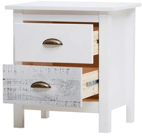 Noptieră Marckeric Romantica, 46 x 50 cm, alb - gri