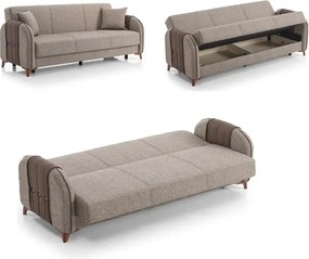 Canapea extensibila cu spatiu de depozitare 220x87x93 cm – stofa maro – Elegance