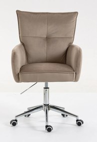 HR250K Scaun Catifea Latte Bază Cromata