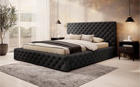 Pat lemn masiv Principe Tapitat Stofa Lada de Depozitare Personalizabil - 180x200, Sola 18