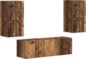 vidaXL Set Dulap pentru Televizor Montat pe Perete 4 pcs Lemn vechi