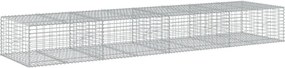 vidaXL Coș gabion cu capac, 400x100x50 cm, fier galvanizat