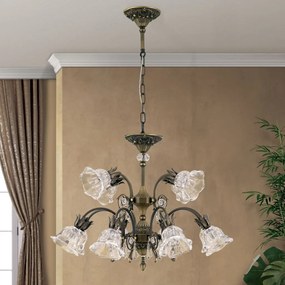Candelabru cristal design lux LA BOHEME D-76cm 12L old patina