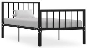 vidaXL Cadru de pat, negru, 100 x 200 cm, metal