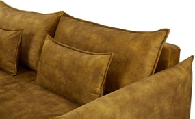 Canapea extensibila, Catifea Galben Mustar APARTMENT 215cm