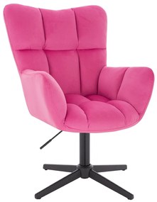 HR650CROSS Roz Catifea Scaun cu Bază Neagră