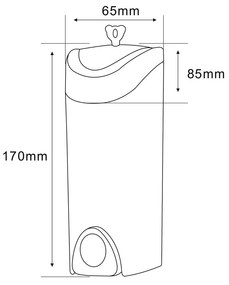 Distribuitor de săpun lichid AQUALINE 1319-70 deperete 300 ml, alb