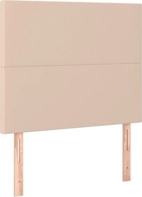 vidaXL Tăblie de pat Cappuccino 90x5x118/128 cm piele ecologică
