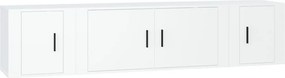vidaXL Set comodă TV, 3 piese, alb, lemn prelucrat