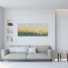 Tablou - Textura cu decor auriu (120x50 cm)