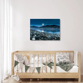 Tablou pe sticlă - Islanda noaptea (70x50 cm)