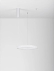 Lustra LED suspendata design modern circular PERRINE D-40cm alba