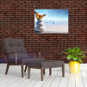 Tablou pe sticlă - Grădina Zen (70x50 cm)