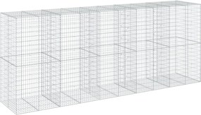 vidaXL Coș gabion cu capac, 500x100x200 cm, fier galvanizat