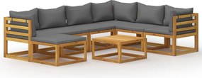 vidaXL Set mobilier grădină cu perne, 8 piese, lemn masiv acacia