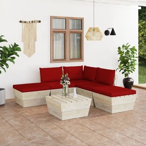 3063501 vidaXL Set mobilier grădină din paleți cu perne, 6 piese, lemn molid