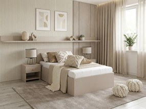 Pat SOFIA 90 x 200 cm, casmir bej Saltele: Fara saltea, Somiera pat: Cu lamele drepte