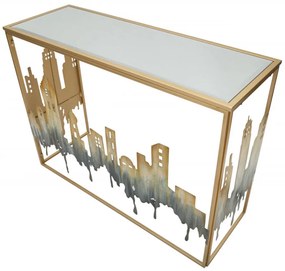 Consola multicolora din metal si sticla, 110 x 38,5 x 81 cm, City Mauro Ferreti