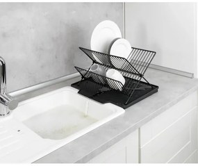 WENKO 54771100 - Scurgător pentru vase NELIA, 34 x 40 cm, negru