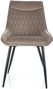Scaun AGAT, bej inchis/negru, stofa catifelata - Bluvel 40/metal, 51x4