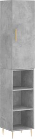 vidaXL Dulap înalt, gri beton, 34,5x34x180 cm, lemn prelucrat