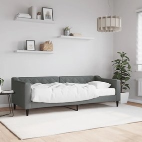 vidaXL Pat de zi cu saltea, gri închis, 80x200 cm, textil