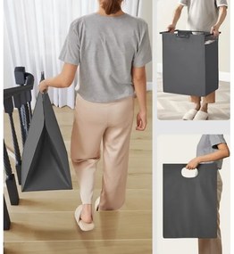 Coș pentru rufe REX, negru/gri