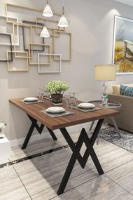 Masa bucatarie texturata, nuc-negru,120x80x75 cm, 30411