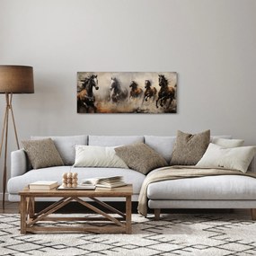 Tablou - Pictură în ulei de cai (120x50 cm)